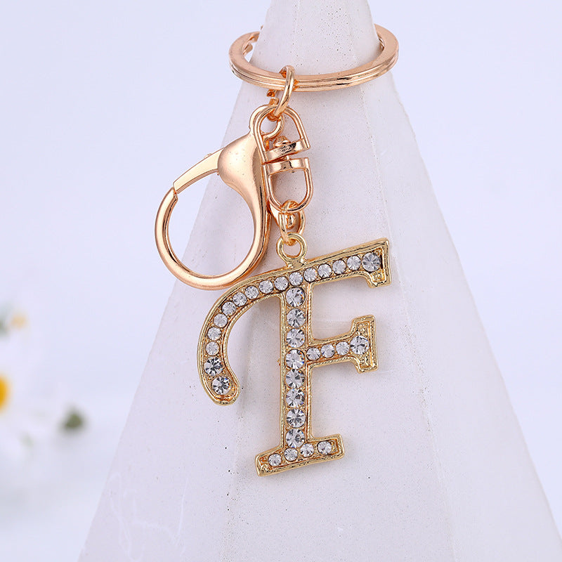 Wholesale Rhinestone Letter Metal Keychain ACC-KC-YuanFei004