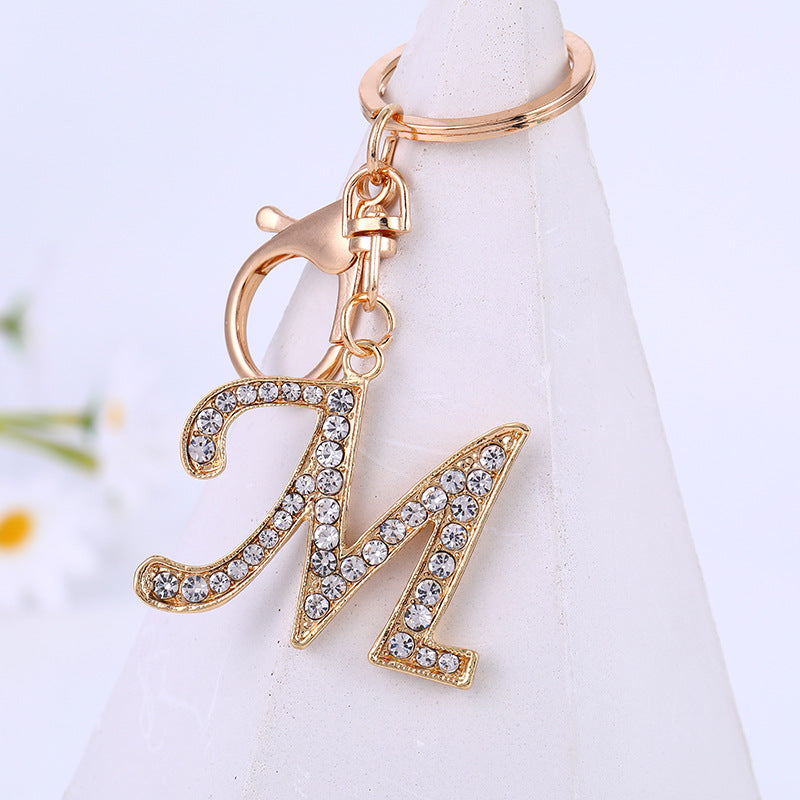 Wholesale Rhinestone Letter Metal Keychain ACC-KC-YuanFei004