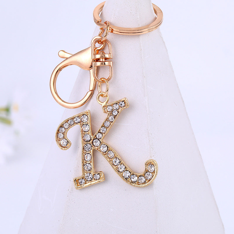 Wholesale Rhinestone Letter Metal Keychain ACC-KC-YuanFei004