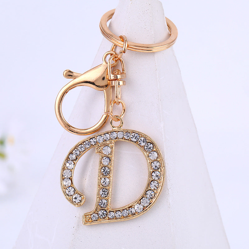 Wholesale Rhinestone Letter Metal Keychain ACC-KC-YuanFei004