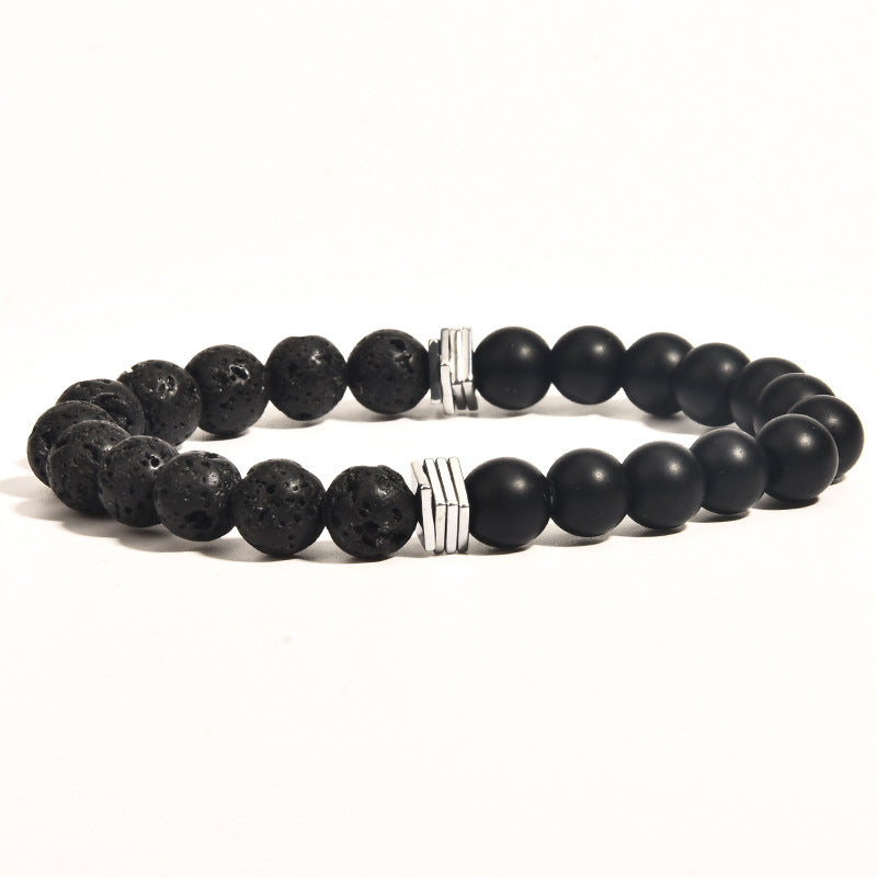 Wholesale Men's Agate Bracelet Dumbbell Bracelet Anchor Volcanic Stone Bracelet ACC-BT-zhixiang002