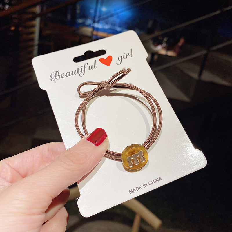 Wholesale Hair Band Hollow Pearl Small Rubber Band Leopard Print Headband Hair Scrunchies ACC-HS-Huidi010