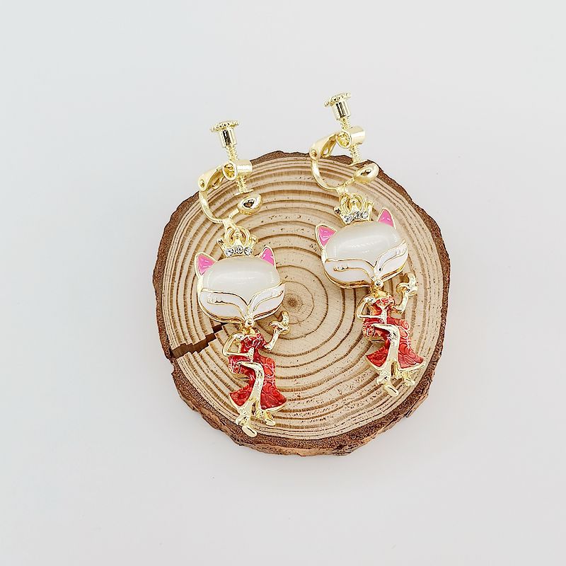 Wholesale 3D cute little fox earrings