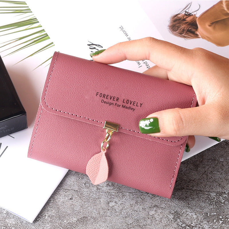 Wholesale Everyday Fashion Women S Trifold PU Leather Wallet Leaf Pattern Card Holder Coin Purse Casual Accessory