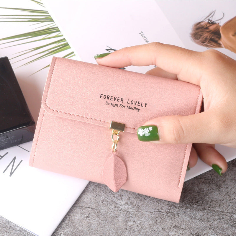 Wholesale Everyday Fashion Women S Trifold PU Leather Wallet Leaf Pattern Card Holder Coin Purse Casual Accessory