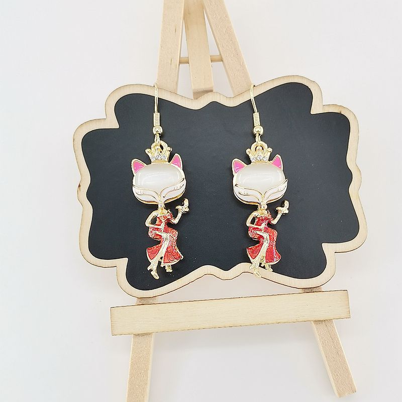 Wholesale 3D cute little fox earrings