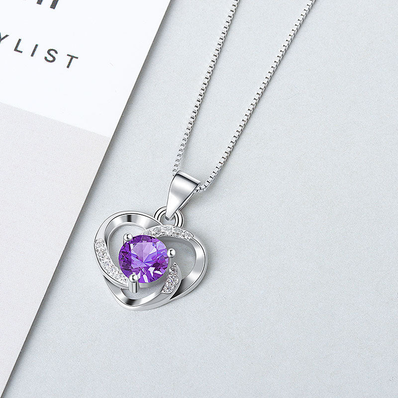 Wholesale S925 sterling silver heart-shaped necklace love rotating pendant sterling silver fashion jewelry