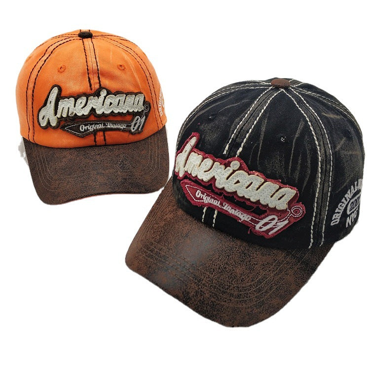 Wholesale Washed patch letter embroidered baseball cap