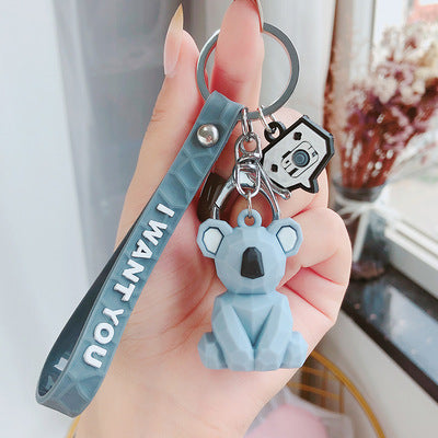 Wholesale Cartoon Creative Geometric Cute Dinosaur Panda Keychain