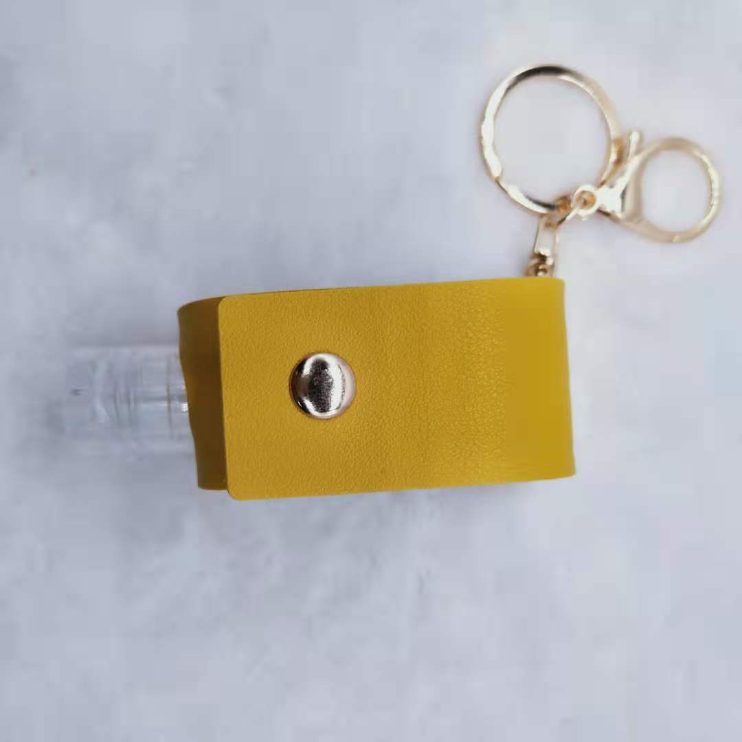 Wholesale PU Leather Keychain 30Ml Hand Sanitizer Bottle Case Boutique Resale European Style White