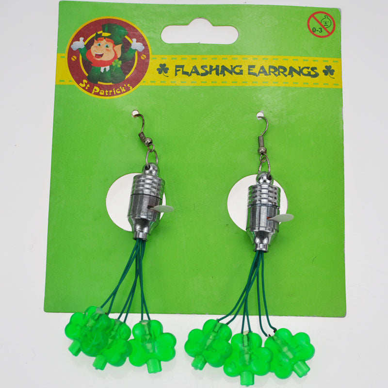 Wholesale 5pcs St. Patrick's Day LED Light Shamrock Glow Earrings