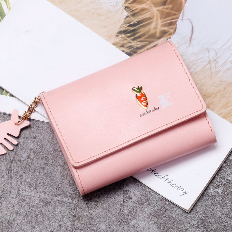 Wholesale Wine Red PU Leather Women Wallet Cute Korean Style Card Holder Coin Purse With Tassel