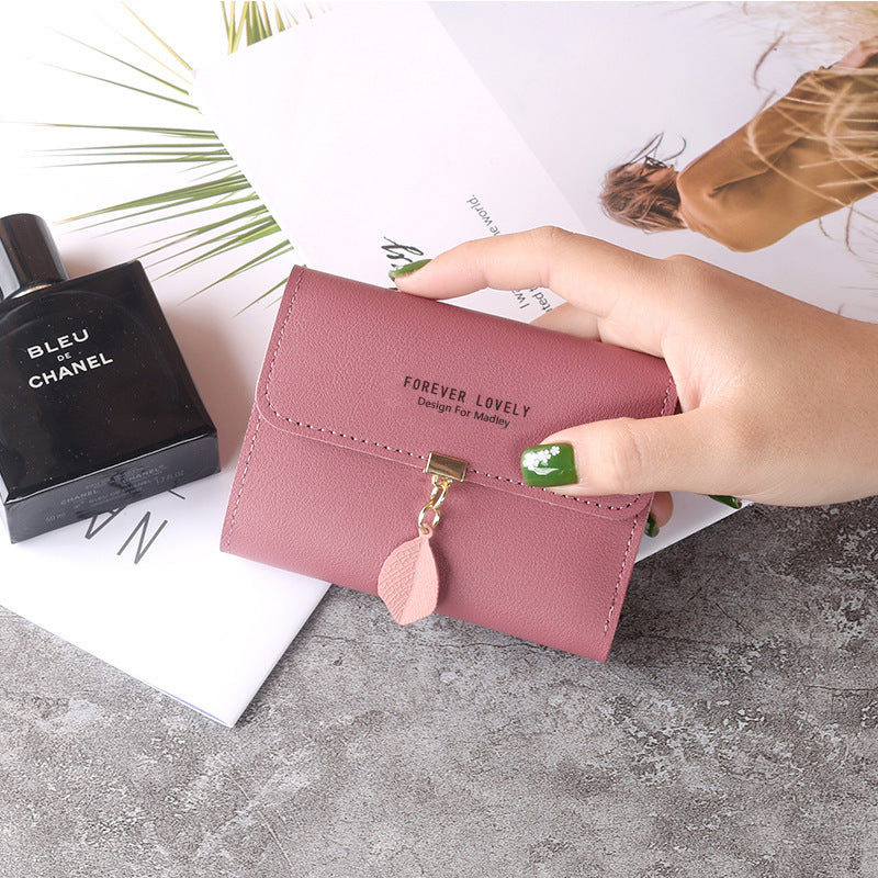 Wholesale Everyday Fashion Women S Trifold PU Leather Wallet Leaf Pattern Card Holder Coin Purse Casual Accessory