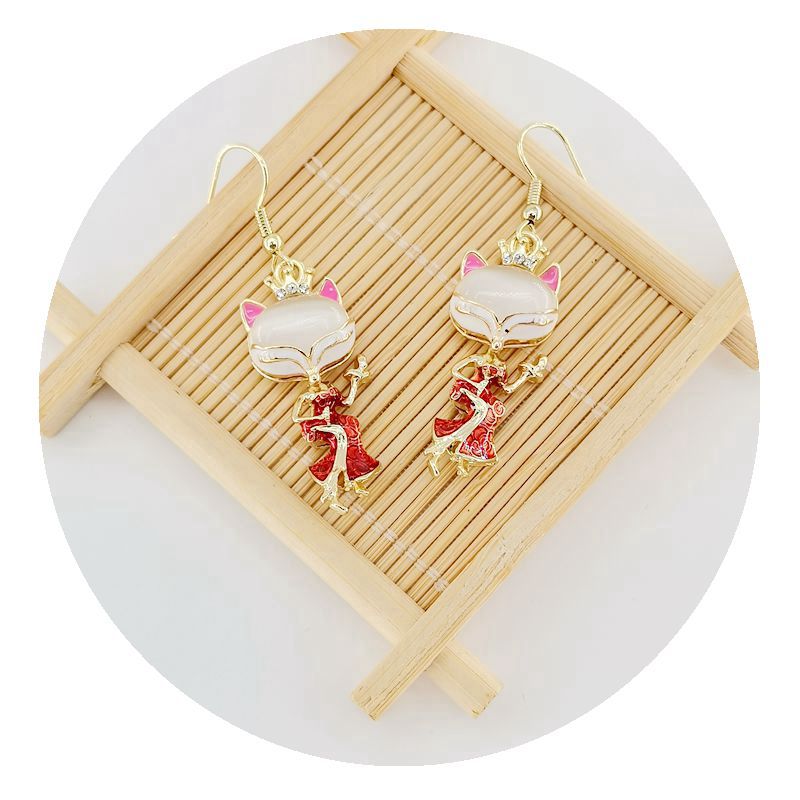 Wholesale 3D cute little fox earrings