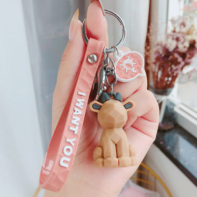 Wholesale Cartoon Creative Geometric Cute Dinosaur Panda Keychain