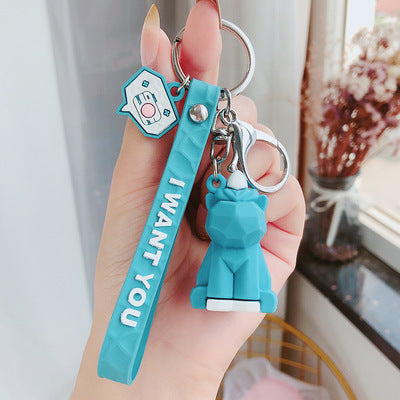 Wholesale Cartoon Creative Geometric Cute Dinosaur Panda Keychain