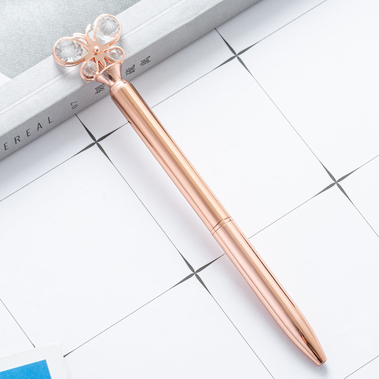 Wholesale Metal Ballpoint Pen girl heart crystal butterfly modeling pen