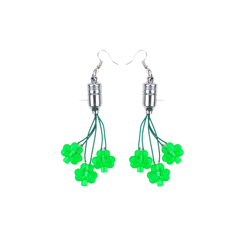 Wholesale 5pcs St. Patrick's Day LED Light Shamrock Glow Earrings