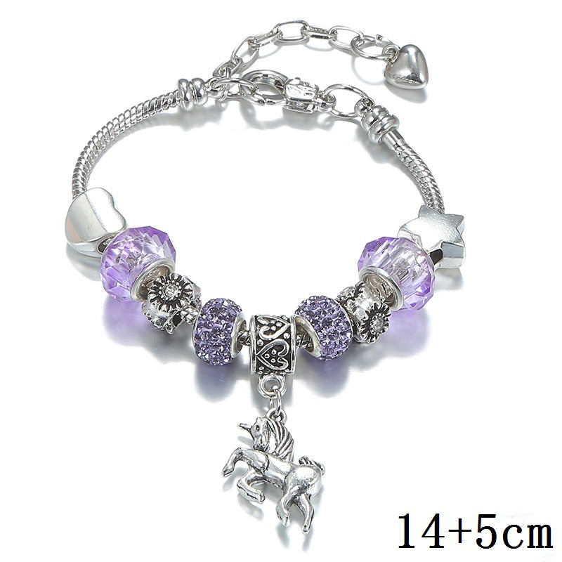 Wholesale Crystal Unicorn Bracelet Diy Snake Bone Bracelet ACC-BT-Weiy012