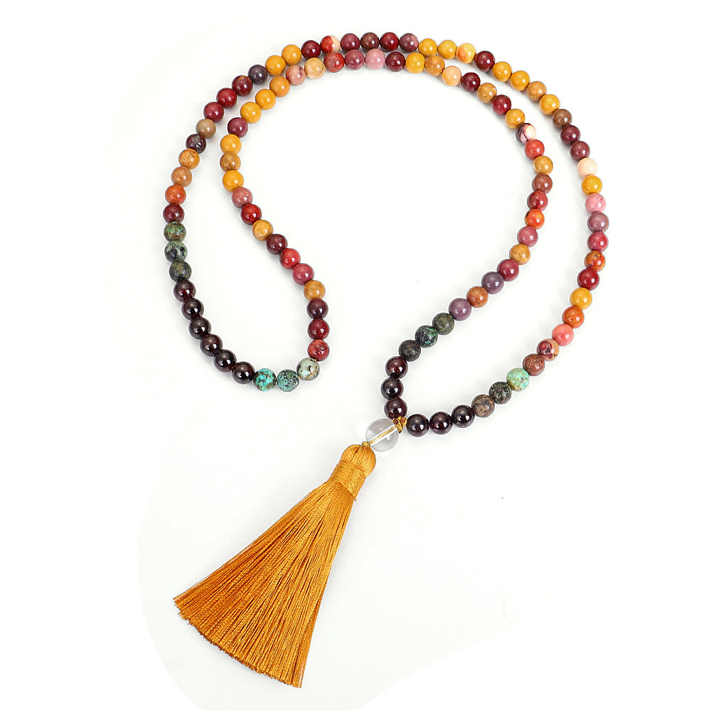 Wholesale 108 Stone Tassel Sweater Chain Necklace