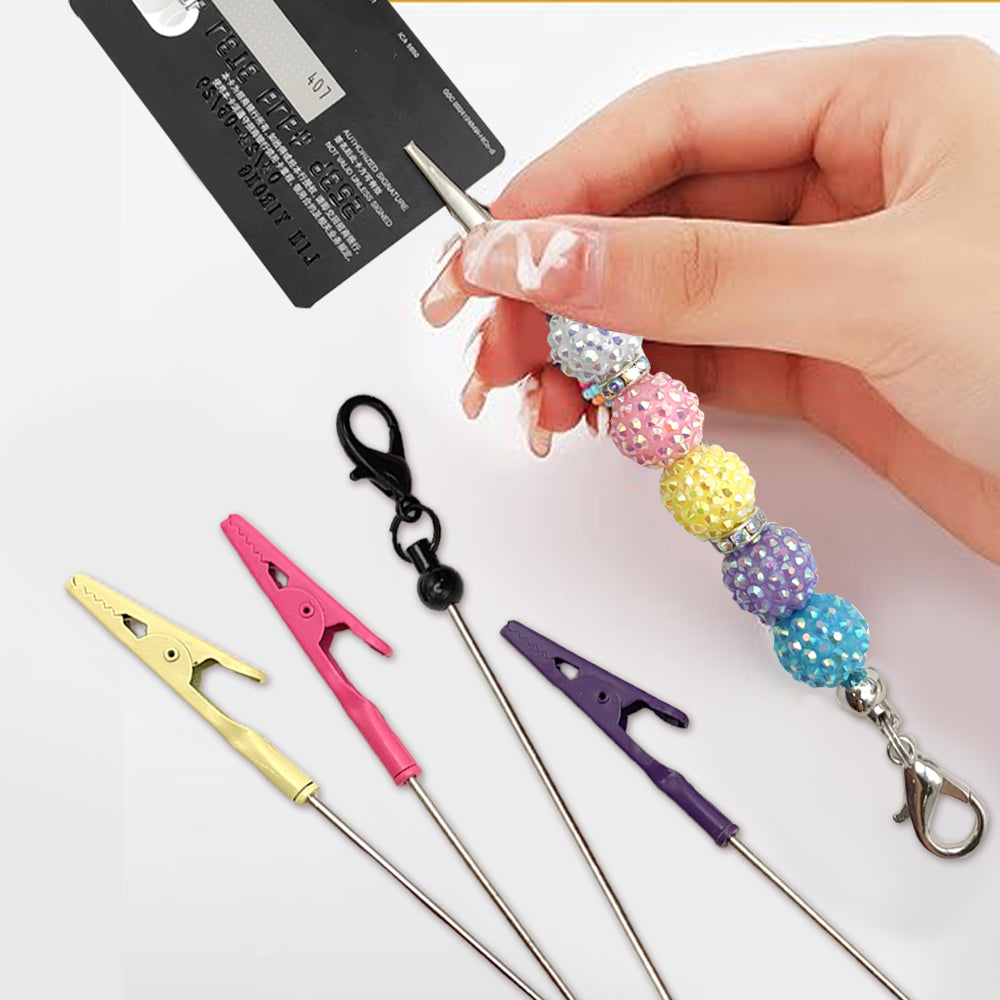 Wholesale Beadable Metal Card Grabber Keychains For Long Nails Macaron Color DIY Contactless Cards with Cards Puller ACC-008