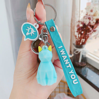 Wholesale Cartoon Creative Geometric Cute Dinosaur Panda Keychain