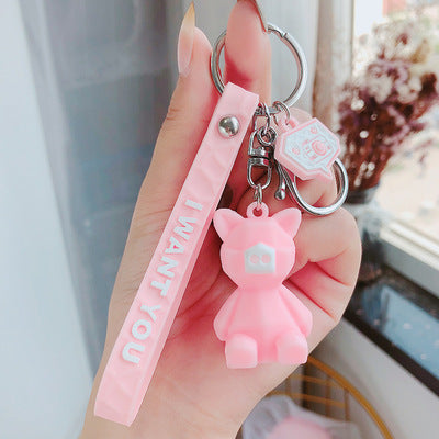 Wholesale Cartoon Creative Geometric Cute Dinosaur Panda Keychain
