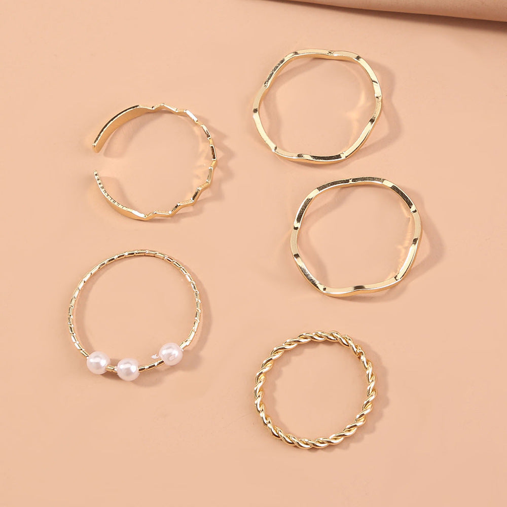 Wholesale irregular ring suit  personality  adjustable love-shaped wave women's jewelry
