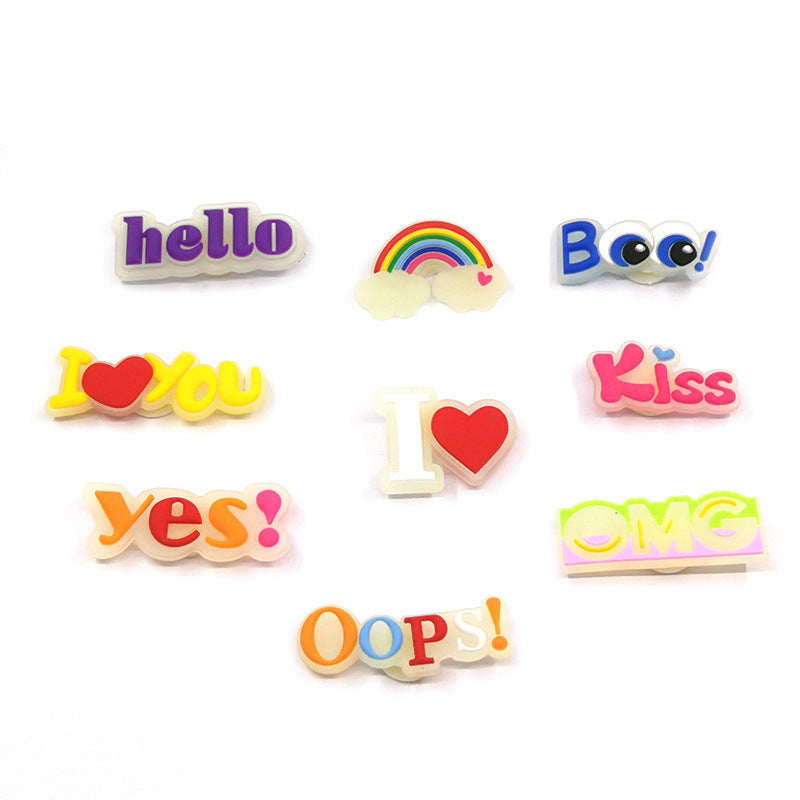 Wholesale 10pcs Luminous Cartoon PVC Soft Rubber Shoe Buckle Decoration ACC-SC-YiBang007