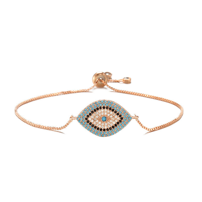 Wholesale Evil Eye Bracelet For Women Lucky Charm Copper Micro Pave Zircon Trendy Fashion Accessory For Everyday Wear