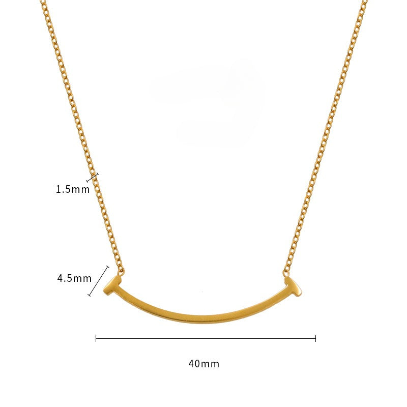 Wholesale Simple Stainless Steel Smile Necklaces ACC-NE-XuanKa003