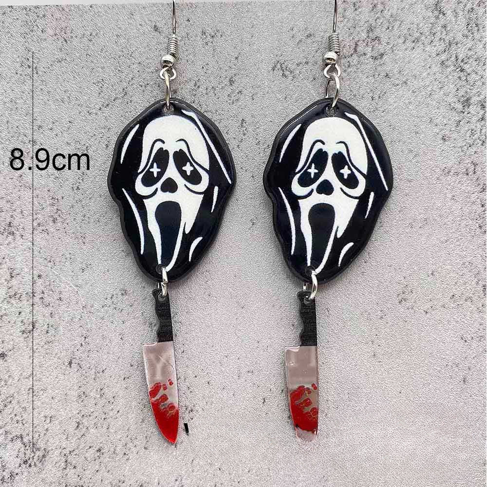 Wholesale Halloween Candy Basket Cowboy Ghost Face Acrylic Earrings ACC-ES-ChenY042