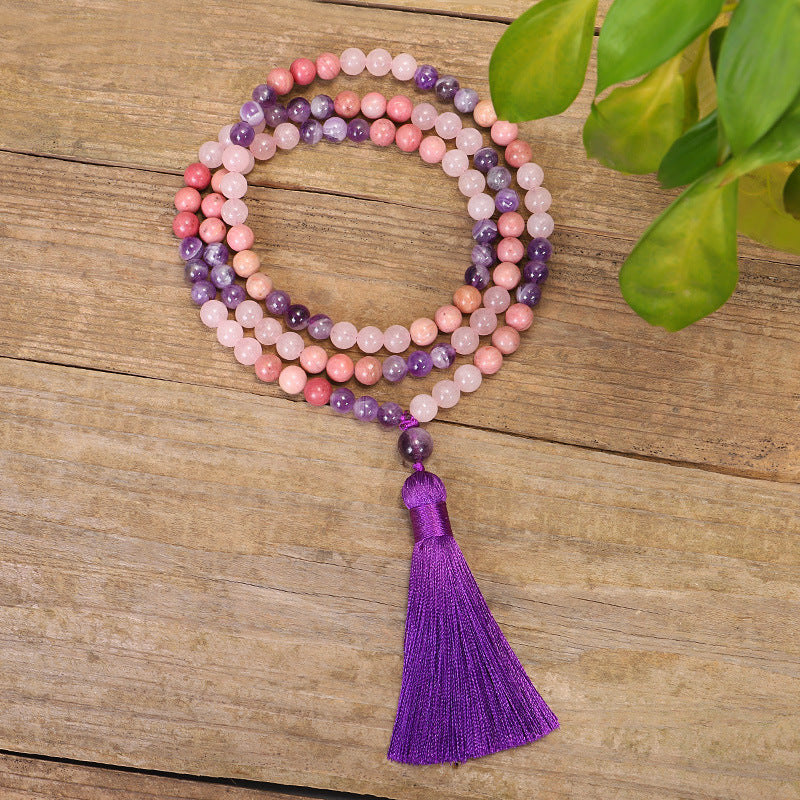 Wholesale 108 stone handmade beaded sweater necklace