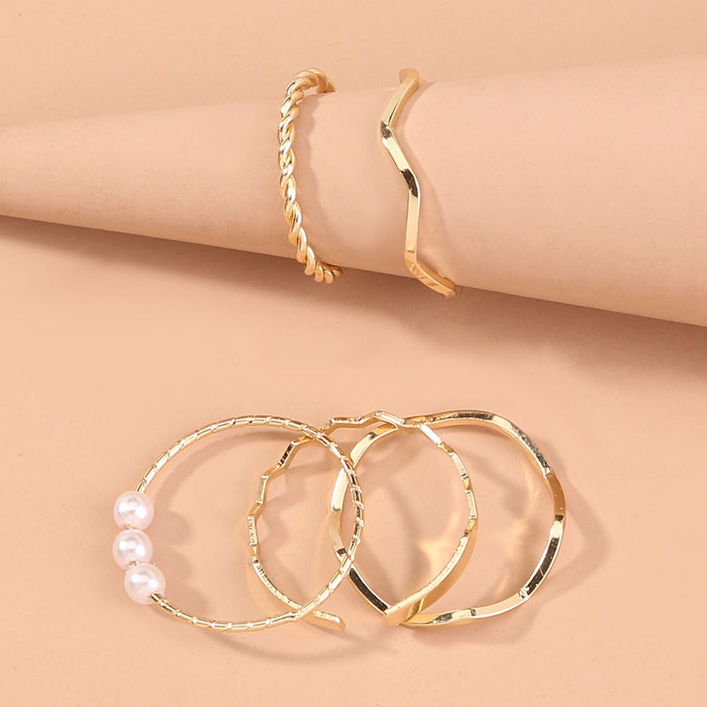 Wholesale irregular ring suit  personality  adjustable love-shaped wave women's jewelry