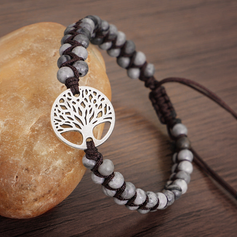 Wholesale map stone beads double wrap bracelet