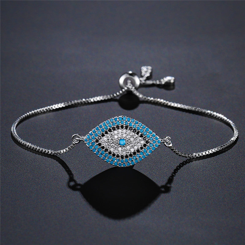 Wholesale Evil Eye Bracelet For Women Lucky Charm Copper Micro Pave Zircon Trendy Fashion Accessory For Everyday Wear