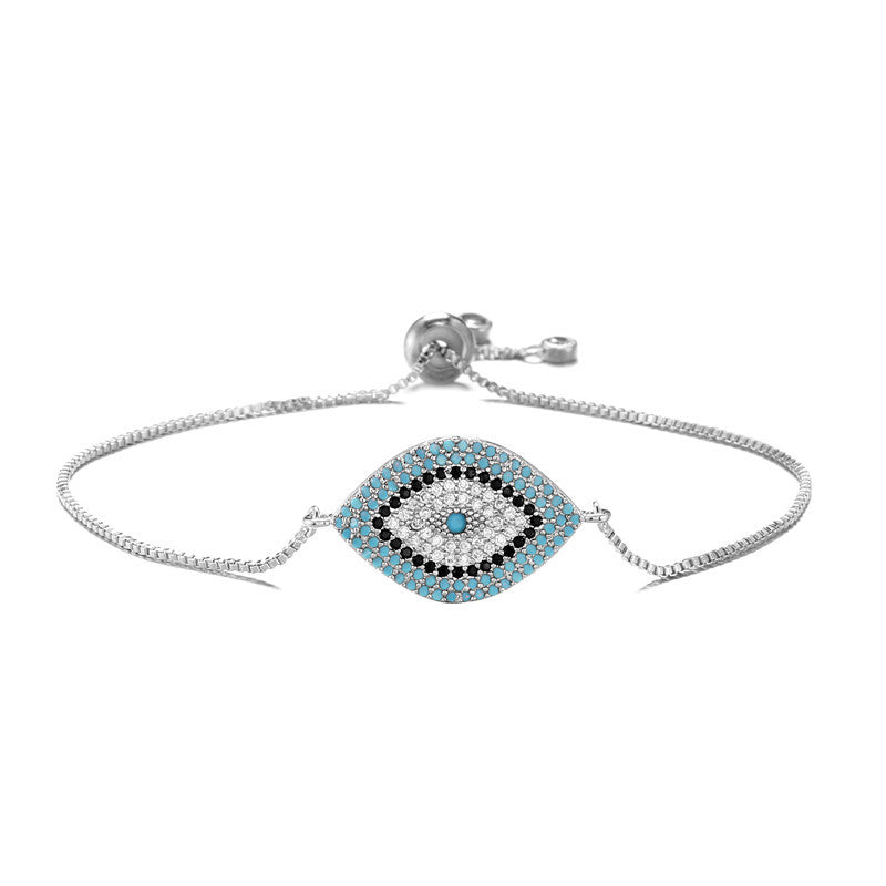 Wholesale Evil Eye Bracelet For Women Lucky Charm Copper Micro Pave Zircon Trendy Fashion Accessory For Everyday Wear
