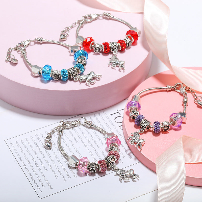Wholesale Crystal Unicorn Bracelet Diy Snake Bone Bracelet ACC-BT-Weiy012