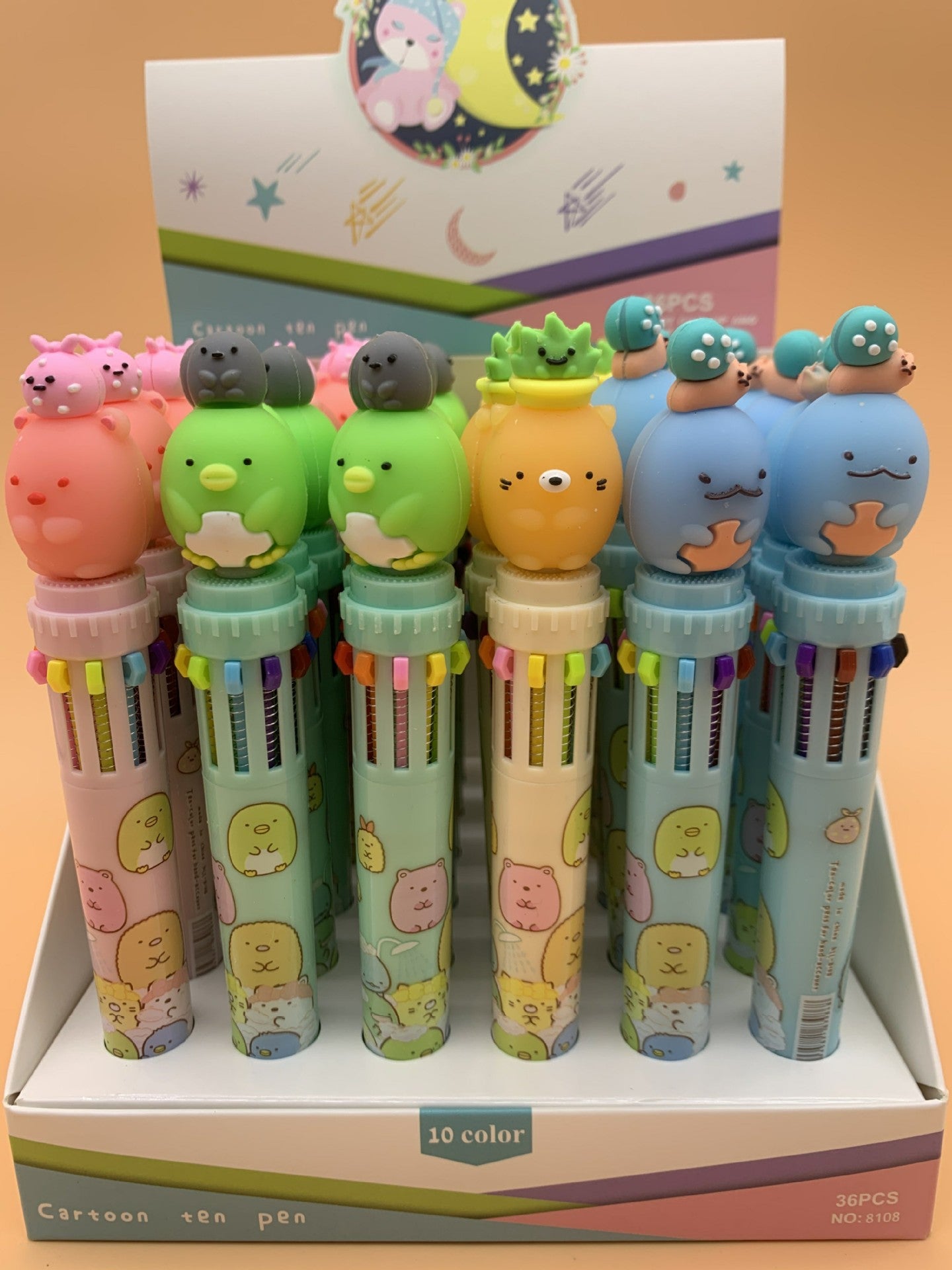 Wholesale  creative cartoon avocado ten color ballpoint pen