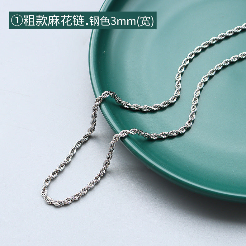 Wholesale Cross Chain Starry Sky Titanium Steel 18K Gold Necklace Choker Necklaces ACC-NE-OMK004