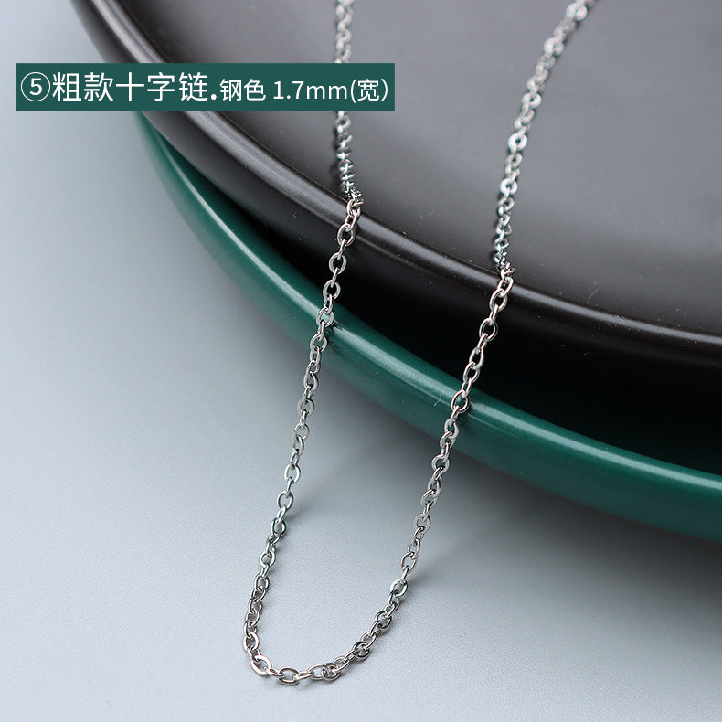 Wholesale Cross Chain Starry Sky Titanium Steel 18K Gold Necklace Choker Necklaces ACC-NE-OMK004