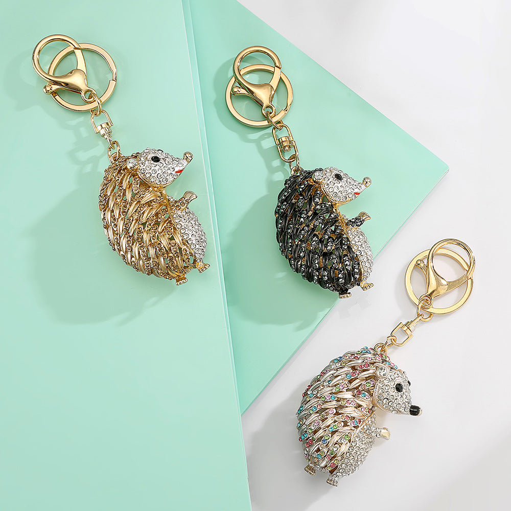 Wholesale Cartoon Hedgehog Rhinestone Keychain Alloy Decorative Accessory