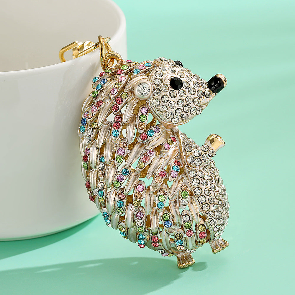 Wholesale Cartoon Hedgehog Rhinestone Keychain Alloy Decorative Accessory