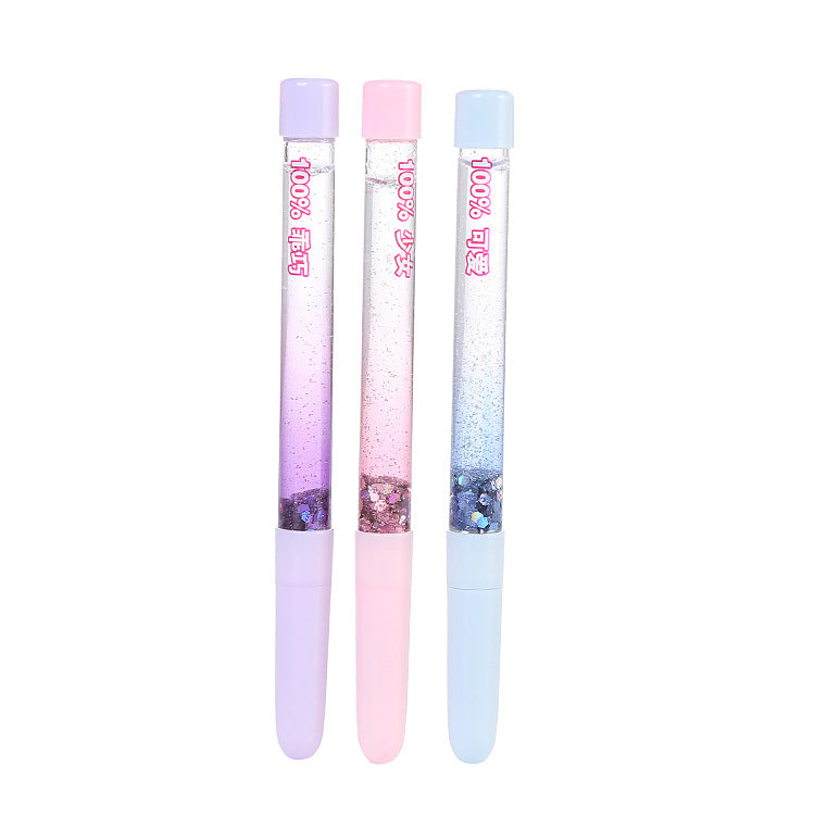 Wholesale cute heart into oil quicksand pen