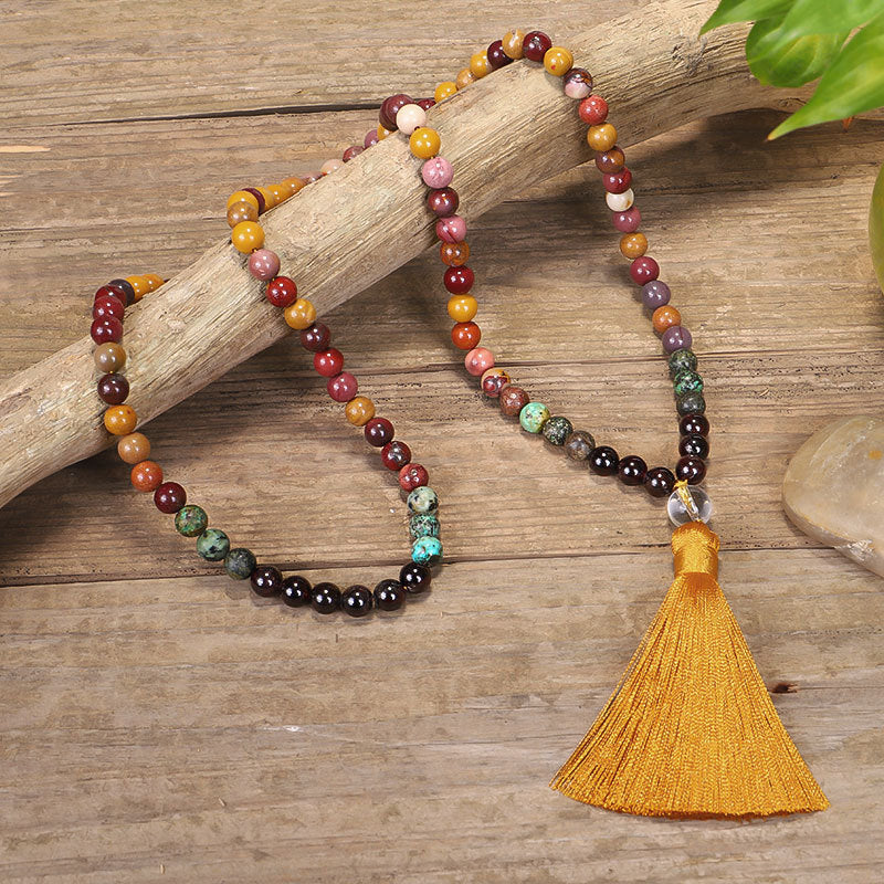 Wholesale 108 Stone Tassel Sweater Chain Necklace