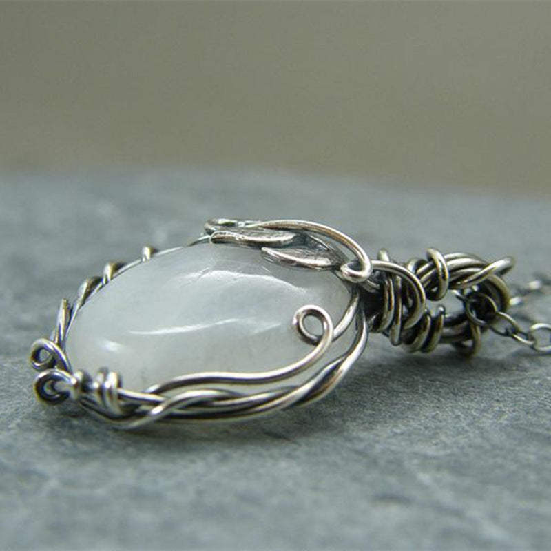 Wholesale vintage winding moonstone necklace women' s fashion jewelry girl' s gift