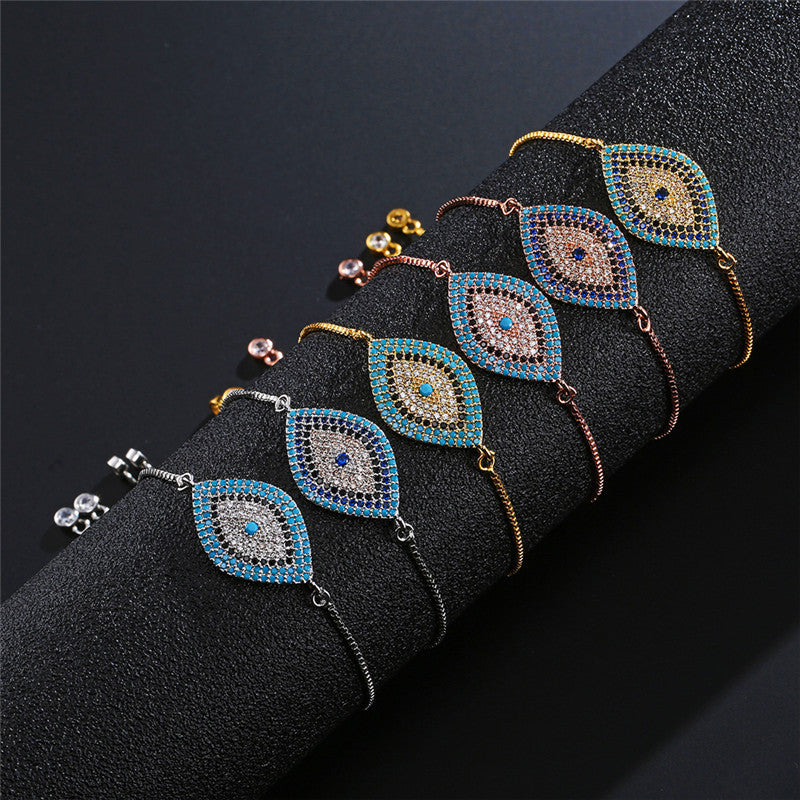 Wholesale Evil Eye Bracelet For Women Lucky Charm Copper Micro Pave Zircon Trendy Fashion Accessory For Everyday Wear