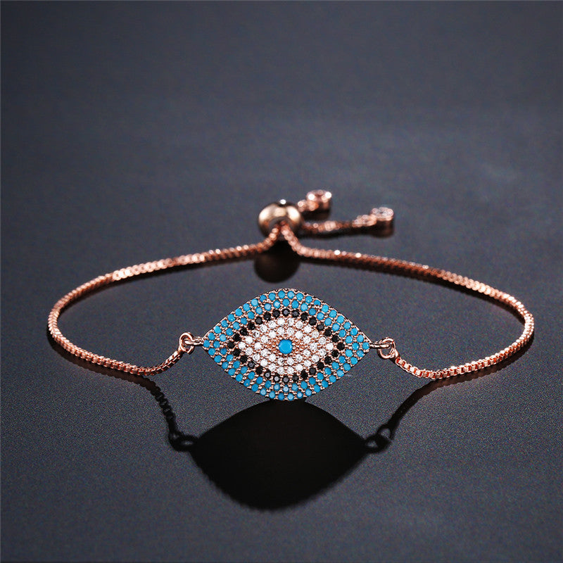 Wholesale Evil Eye Bracelet For Women Lucky Charm Copper Micro Pave Zircon Trendy Fashion Accessory For Everyday Wear