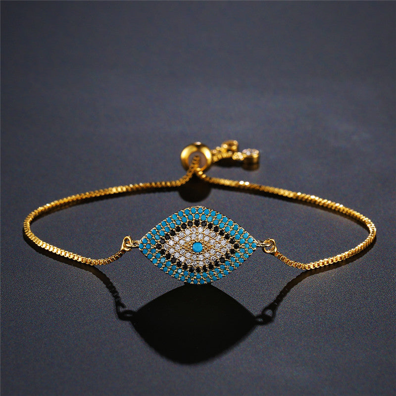 Wholesale Evil Eye Bracelet For Women Lucky Charm Copper Micro Pave Zircon Trendy Fashion Accessory For Everyday Wear