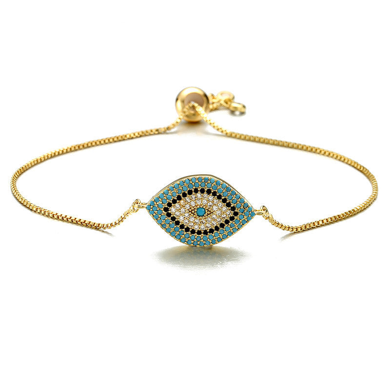 Wholesale Evil Eye Bracelet For Women Lucky Charm Copper Micro Pave Zircon Trendy Fashion Accessory For Everyday Wear